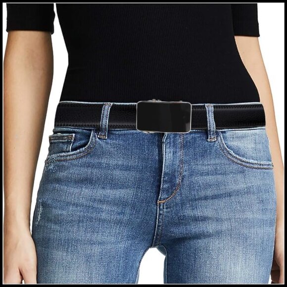 Leather Ratchet Dress Belt with Adjustable Buckle 1 1/4 Inches Width main image 7